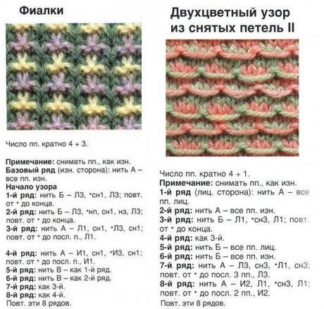 Подборка схем для вязания двухцветных моделей спицами