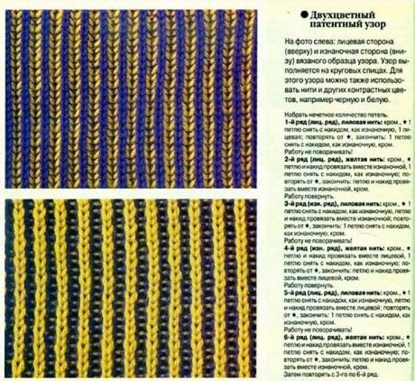 Подборка схем для вязания двухцветных моделей спицами