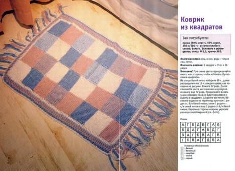 Вяжем ковры спицами, большой выбор узоров