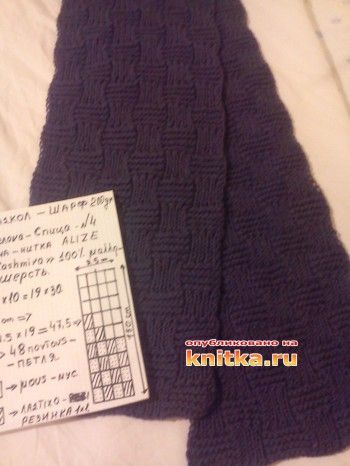 Вязание мужского шарфа спицами, подборка схем и описание