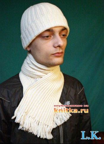 Вязание мужского шарфа спицами, подборка схем и описание