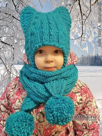 Вязаная шапка с косами, ШИРОКИЙ ВЫБОР УЗОРОВ