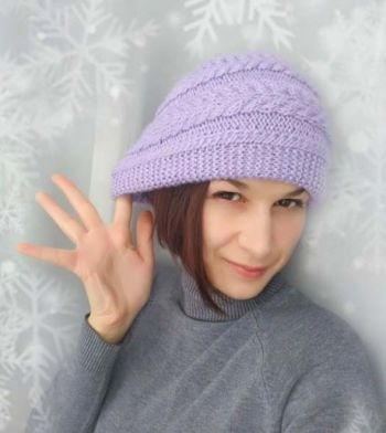 Вязаная шапка с косами, ШИРОКИЙ ВЫБОР УЗОРОВ
