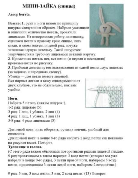 Вяжем игрушки спицами, самый большой выбор схем и описаний!