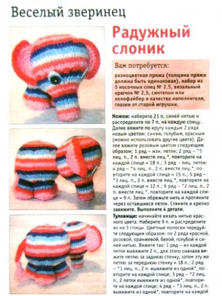 Вяжем игрушки спицами, самый большой выбор схем и описаний!