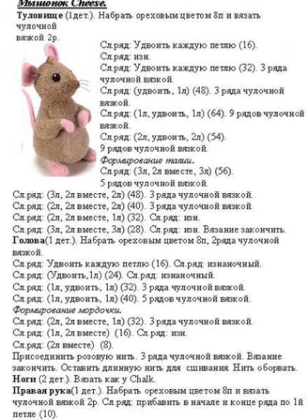 Вяжем игрушки спицами, самый большой выбор схем и описаний!