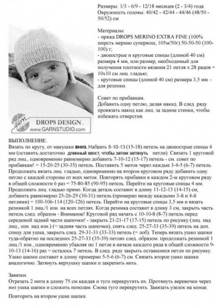Вязание шапочки для новорожденного спицами, выбор узоров!