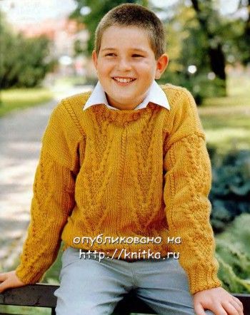 Вяжем джемпер для мальчика, большой выбор схем!