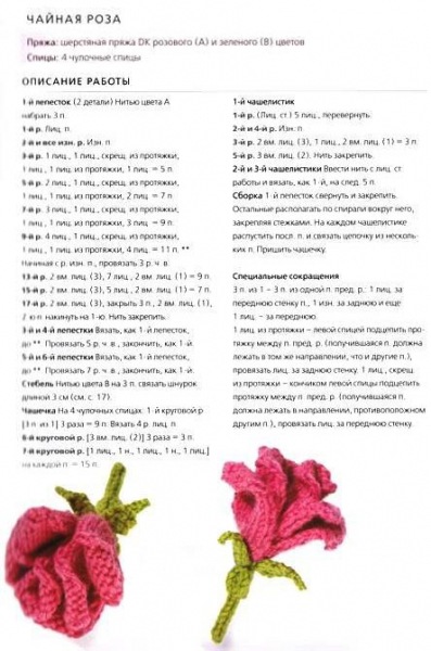 Вязаные цветы, подборка схем и описания!