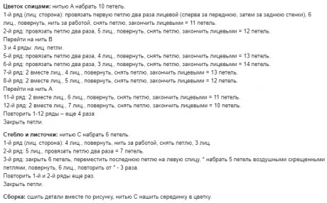 Вязаные цветы, подборка схем и описания!