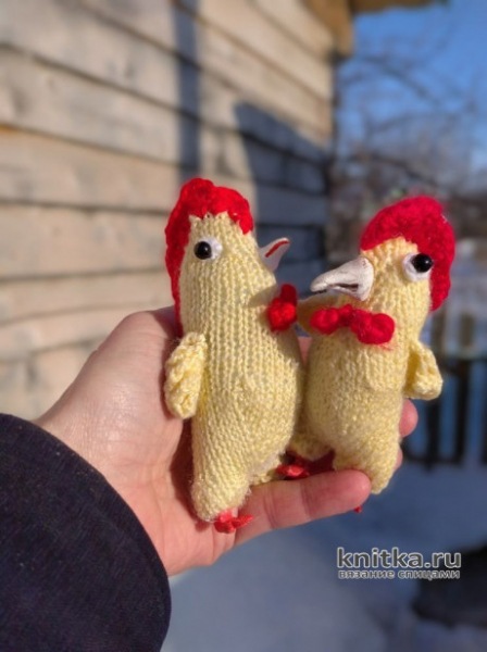 Вязание петуха. Работа Оли Ослоповой
