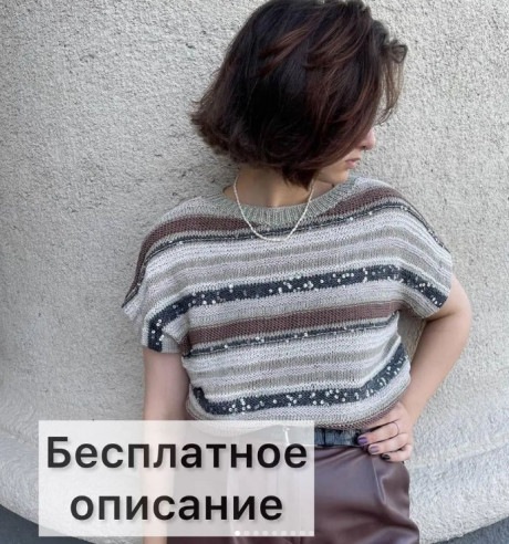 Вяжем летний топ спицами, большой выбор схем!