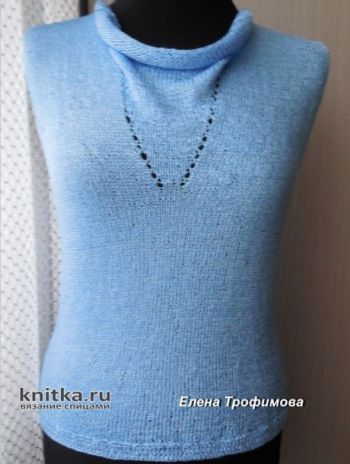 Вяжем летний топ спицами, большой выбор схем!