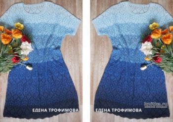 Вяжем открытое платье спицами для женщин, схемы подборка!