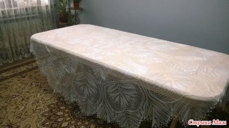 Вяжем скатерти спицами, огромный выбор схем и описаний!