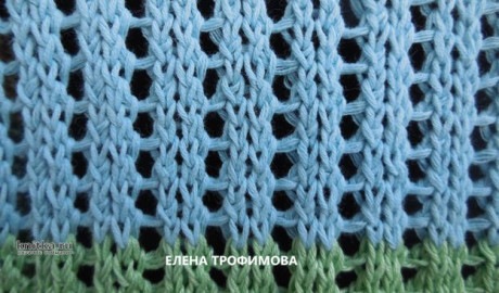 Вязаный свитер в полоску. Работа Елены Трофимовой