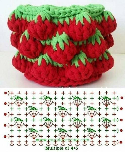 схемы для многоцветного вязания крючком.