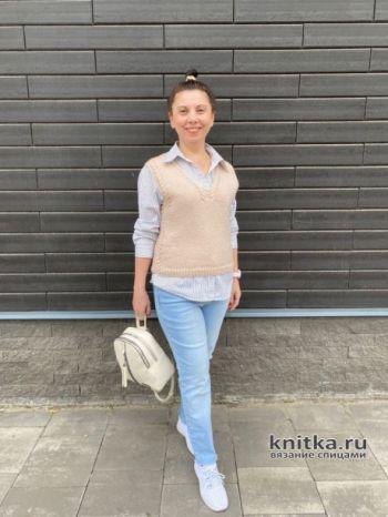 вяжем женский жилет спицами, большой выбор схем и описания