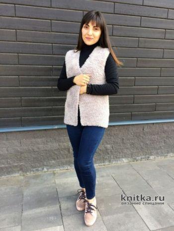 вяжем женский жилет спицами, большой выбор схем и описания