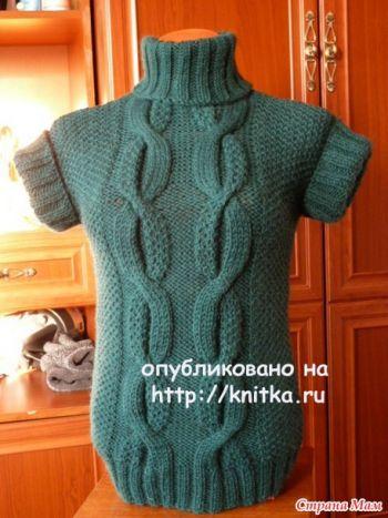 вяжем женский жилет спицами, большой выбор схем и описания