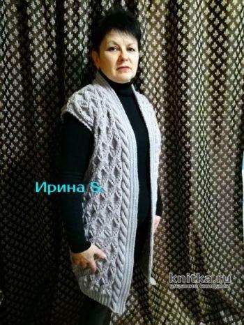 вяжем женский жилет спицами, большой выбор схем и описания