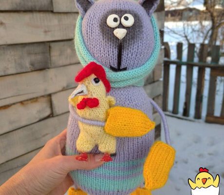 Петух спицами. Работа Оли Ослоповой