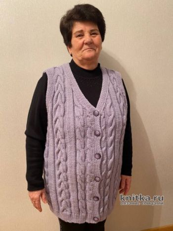 Вяжем жилет спицами, большой выбор узоров!