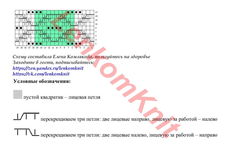 На рукавах есть узор схема