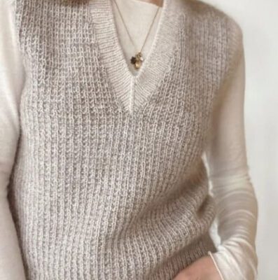 Жилет Friday Slipover V-neck спицами