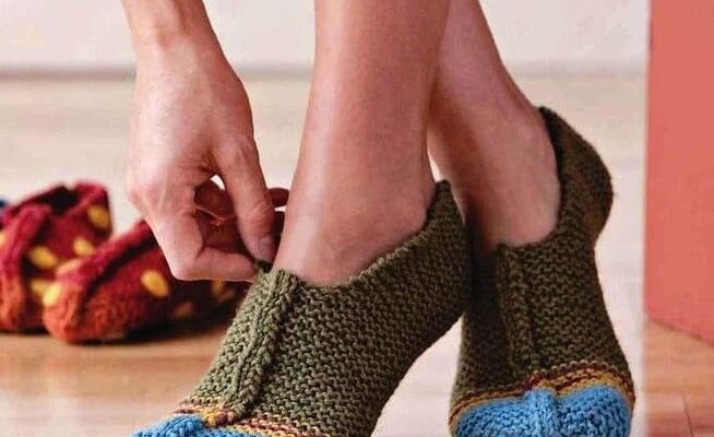 Тапочки для дома спицами
