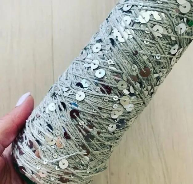 Как сплести королевский топ с пайетками из хлопка