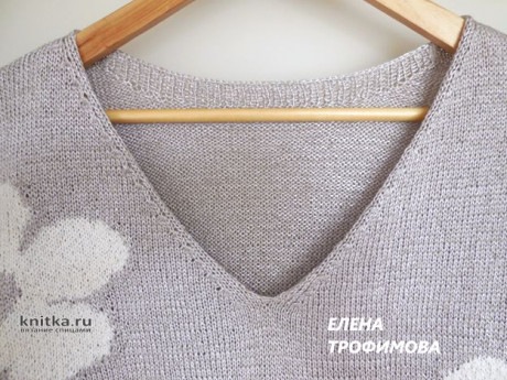Льняной свитшот с цветочным принтом. Елена Трофимова