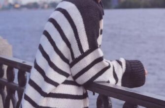 Описание вязания женского свитера оверсайз с горлом на спицах