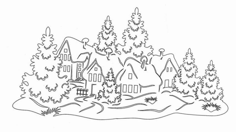 Трафареты на окна для вырезания из бумаги к новому 2026 году