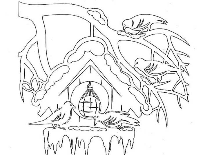 Трафареты на окна для вырезания из бумаги к новому 2026 году