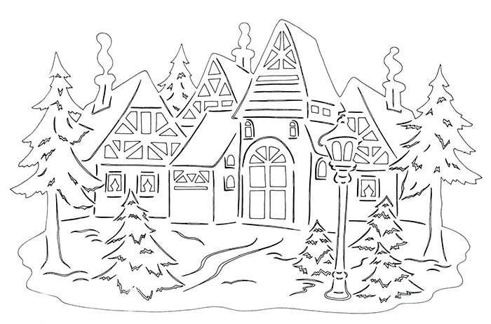 Трафареты на окна для вырезания из бумаги к новому 2026 году