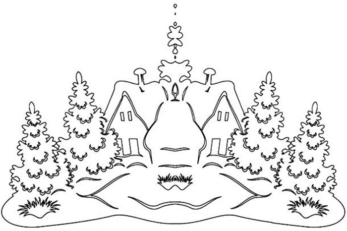 Трафареты на окна для вырезания из бумаги к новому 2026 году