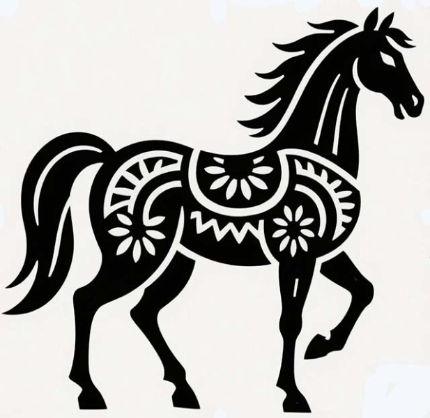 Трафареты на окна для вырезания из бумаги к новому 2026 году