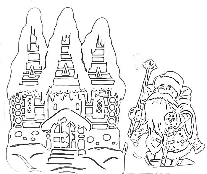 Трафареты на окна для вырезания из бумаги к новому 2026 году