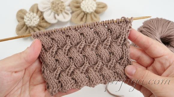 Узор «Плетения коил» спицами