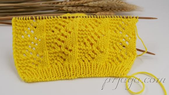 Летний ажурный узор, связанный спицами