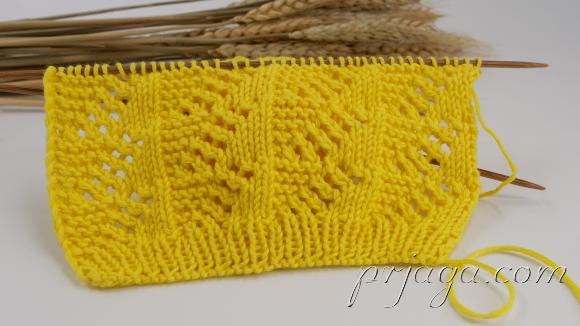 Ажурный узор на лето выполнен спицами