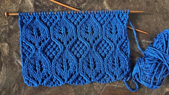 Узор «Сказочный сад» спицами