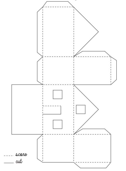 Новогодние домики своими руками из картона и бумаги
