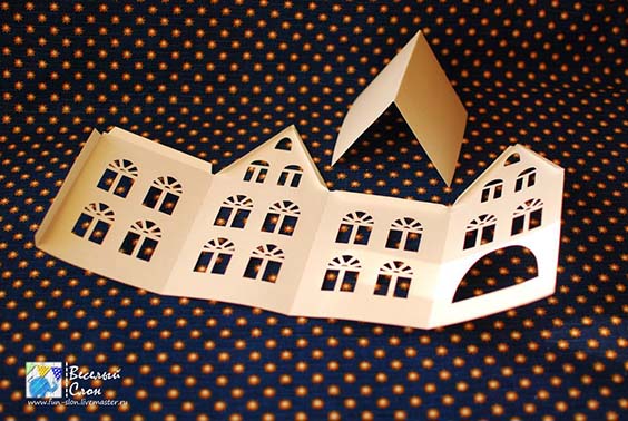 Новогодние домики своими руками из картона и бумаги