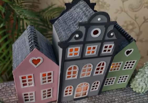 Новогодние домики своими руками из картона и бумаги