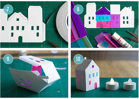 Новогодние домики своими руками из картона и бумаги