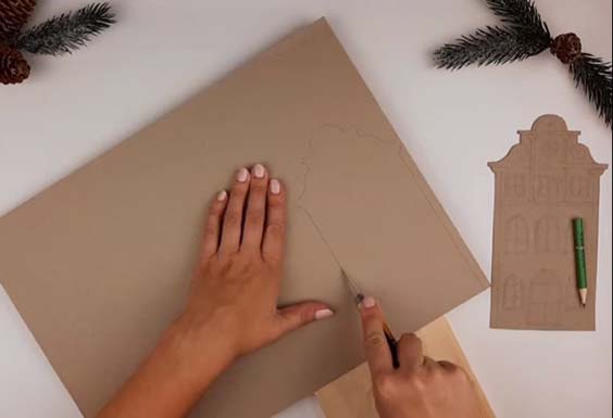 Новогодние домики своими руками из картона и бумаги