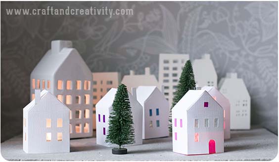 Новогодние домики своими руками из картона и бумаги