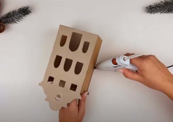 Новогодние домики своими руками из картона и бумаги